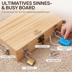 copie de la planche vissée en bois de Wooderma Montessori avec des outils et des lumières LED