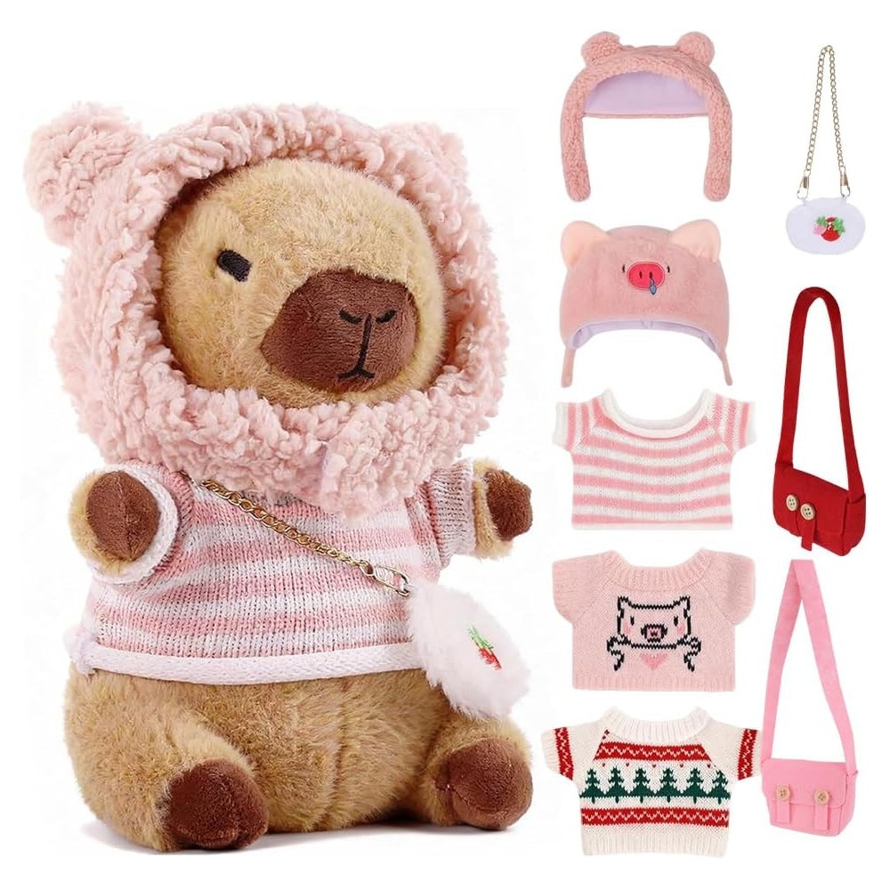 Kuscheltier / Plüschtier Capybara mit Kleider, Pink