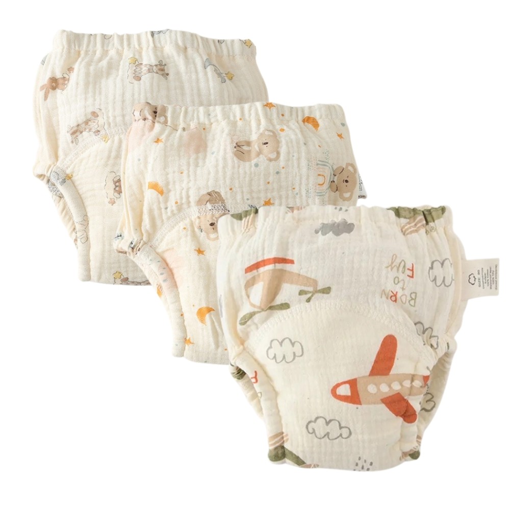 Culotte d'apprentissage de pot de pot de musselin (3 pack)