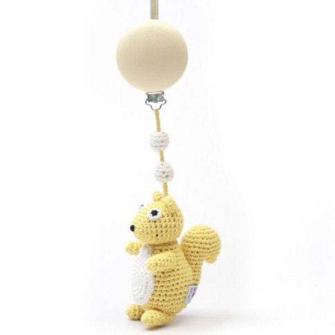 jouet de poussette Natalezoo, écureuil jaune