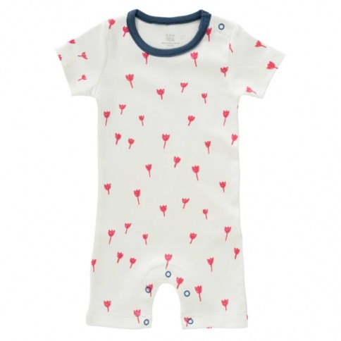 Fresk Babypyjama manches courtes, tulipe rouge