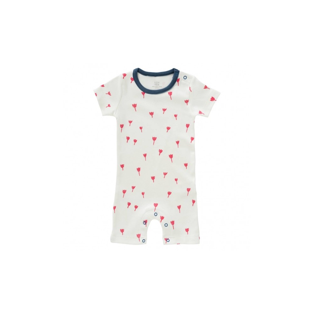 Fresk Babypyjama manches courtes, tulipe rouge