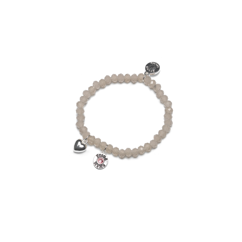 Bracelet, coeur taupe