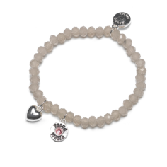 Bracelet, coeur taupe