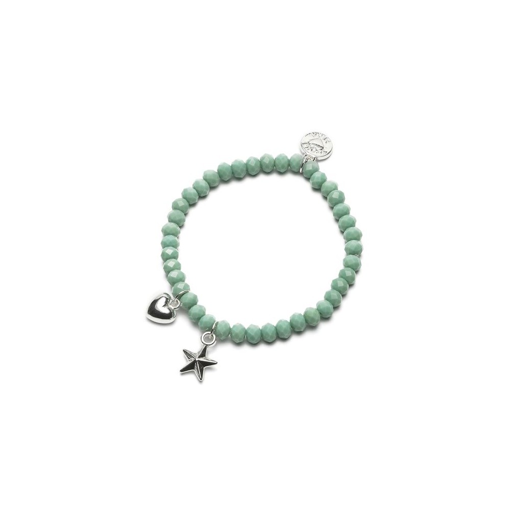 Armband, Stern / Herz Grün