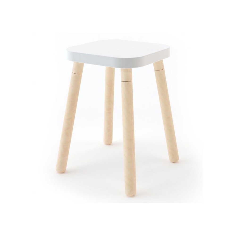 Oeuf NYC Square Stuhl, Birke/Weiss