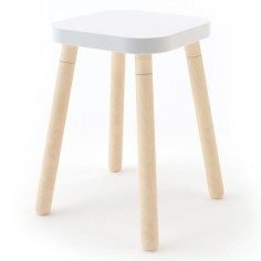 Oeuf NYC Square Stuhl, Birke/Weiss