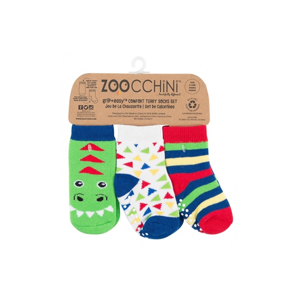 Zoocchini 3er Pack Söckchen, Devin der Dinosaurier