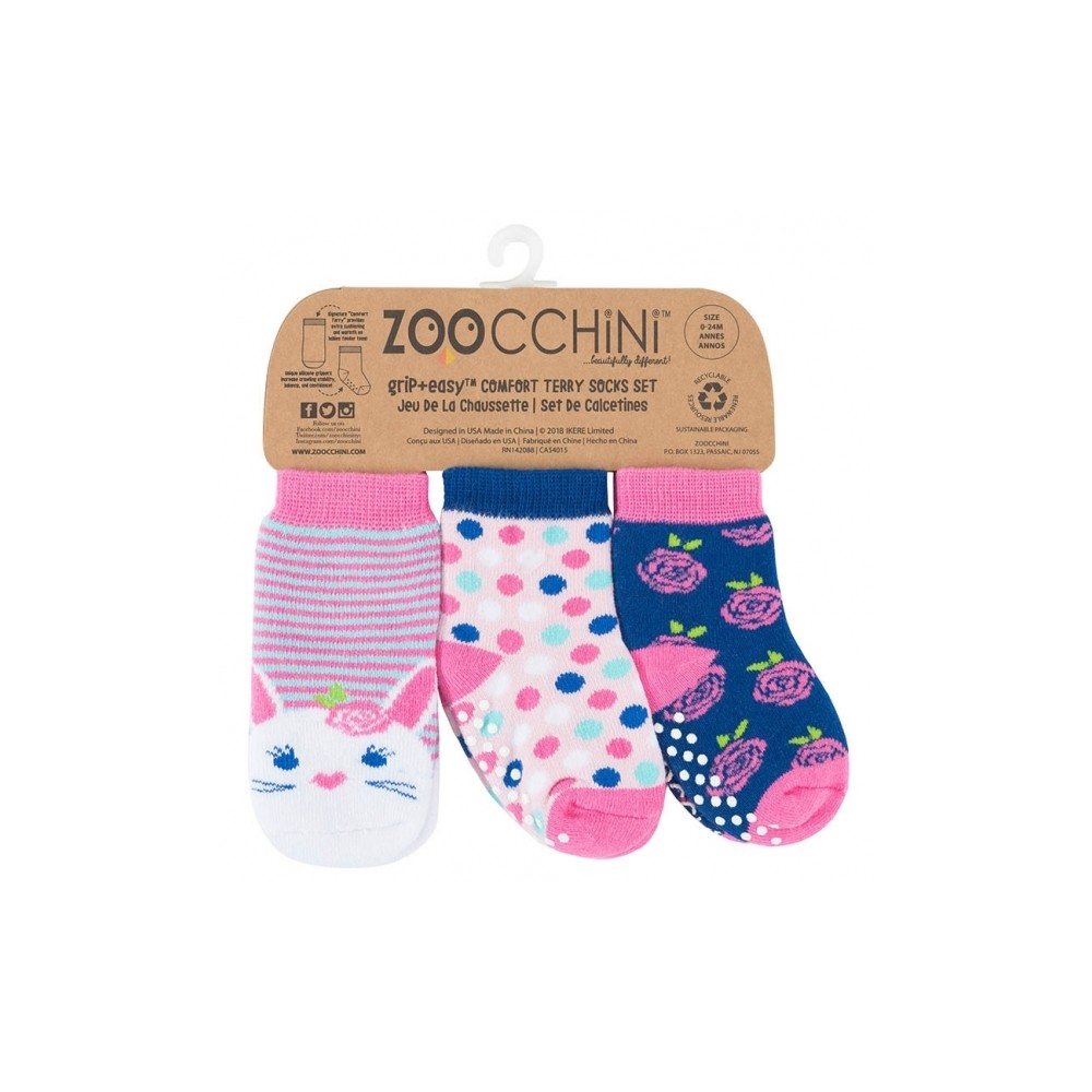 Zoocchini 3er Pack Söckchen, Bella das Häschen