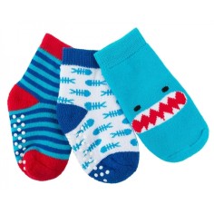 Zoocchini 3er Pack Söckchen, Sherman der Hai