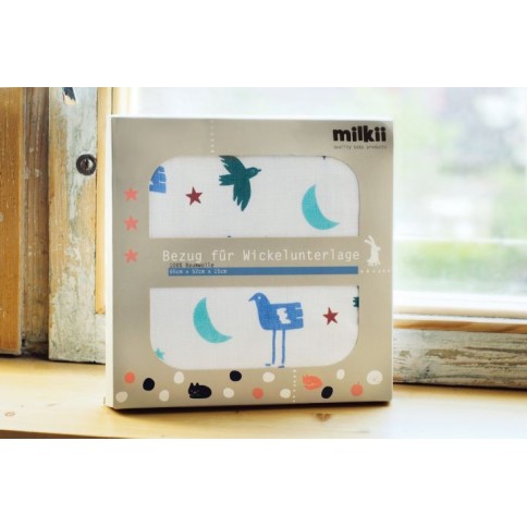Changement de coussinet, en coton de mousseline, 2 plis, oiseaux
