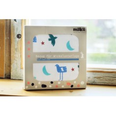 Changement de coussinet, en coton de mousseline, 2 plis, oiseaux