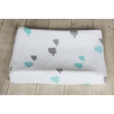 Wickelauflagenbezug aus Musselin Baumwolle, 2-lagig, Elefanten