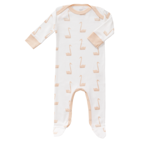 Fresk Babypyjama Bio-Baumwolle, mit Füsschen, Schwan