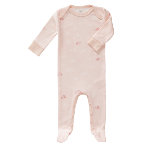 Fresk Babypyjama Bio-Baumwolle, mit Füsschen, Rainbow rosa