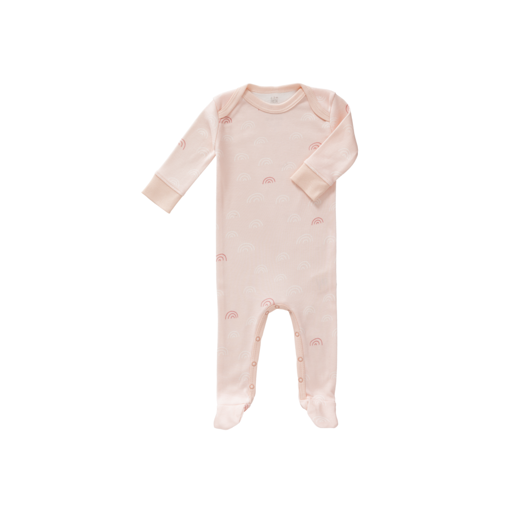 Fresk Coton biologique Babypyjama, avec pieds, rose arc-en-ciel