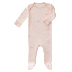 Fresk Coton biologique Babypyjama, avec pieds, rose arc-en-ciel