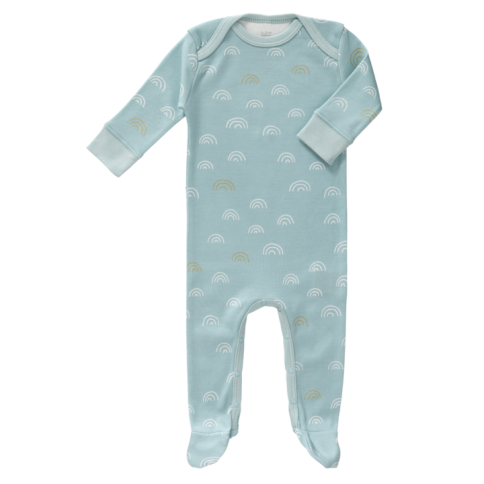 Fresk Babypyjama Bio-Baumwolle, mit Füsschen, Rainbow Ether Blue