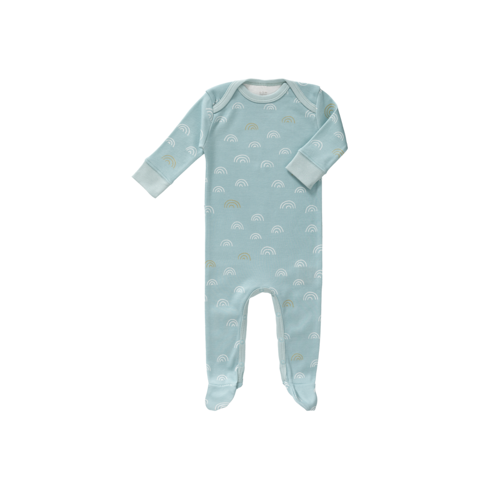 Fresk Babypyjama Bio-Baumwolle, mit Füsschen, Rainbow Ether Blue