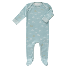 Fresk Babypyjama Bio-Baumwolle, mit Füsschen, Rainbow Ether Blue