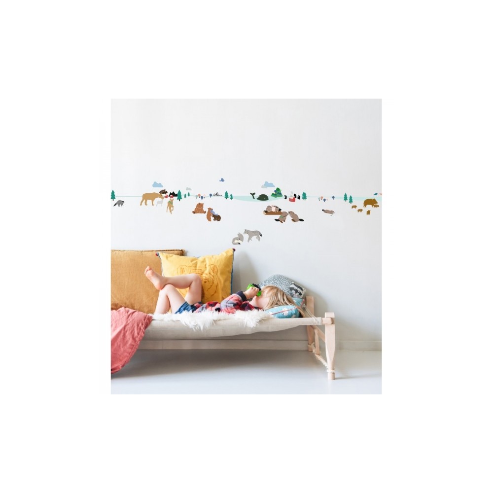 MIMIlou Wandsticker Bordüre 5 m, Nordwald