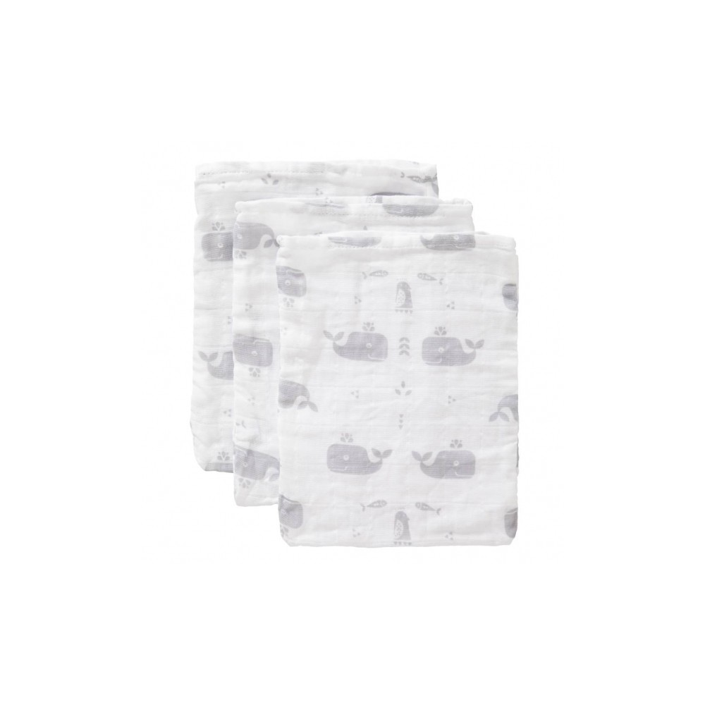 Fresk Gants de lavage, 3 paquets - Walfish, gris