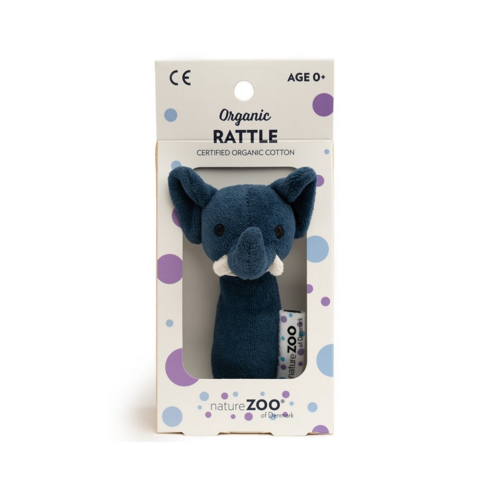 natureZOO Rassel aus Bio-Baumwolle, Elefant