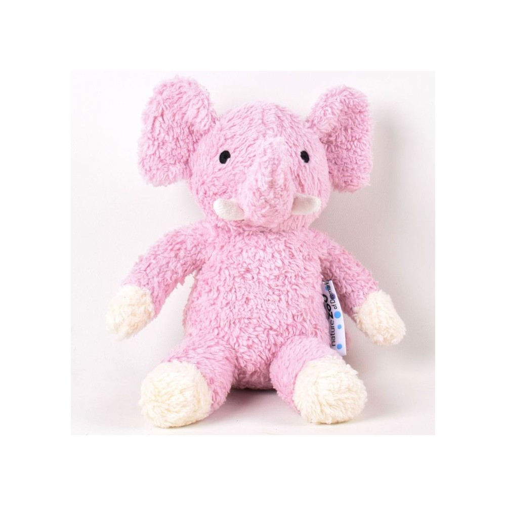 natureZOO Kuschelstricktier aus Bio-Baumwolle, Elefant, rosa