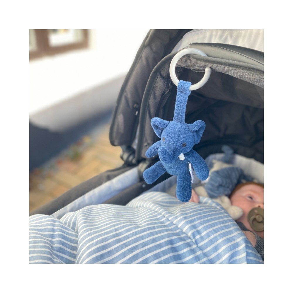 natureZOO Organic Kinderwagen-Spielzeug, Dunkelblauer Elefant