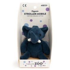 natureZOO Organic Kinderwagen-Spielzeug, Dunkelblauer Elefant