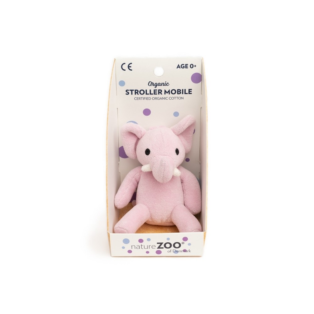 natureZOO Organic Kinderwagen-Spielzeug, Helllila Elefant