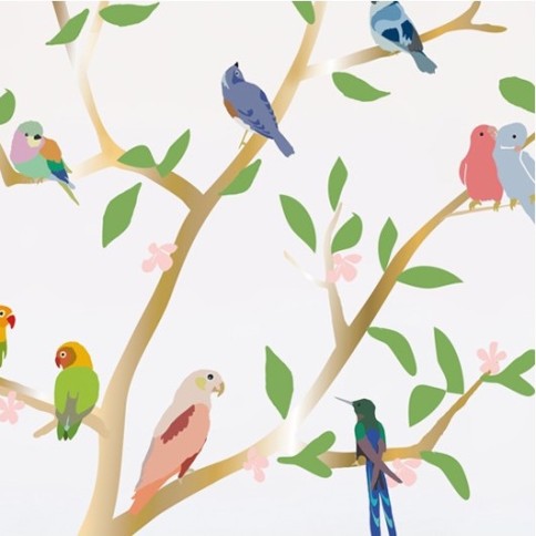 Wandsticker, Mit den Vögel