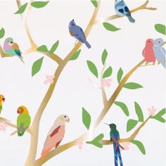 Wandsticker, Mit den Vögel