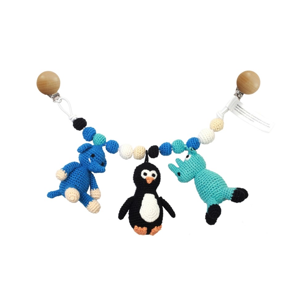 natureZOO Kinderwagenkette, Nashorn-Pinguin-Elefant