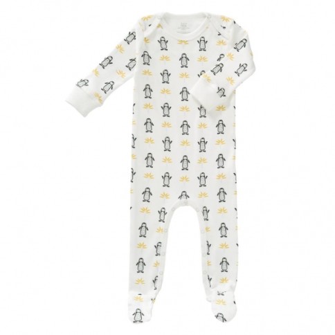 Fresk Babypyjama Bio-Baumwolle, mit Füsschen, Pinguin