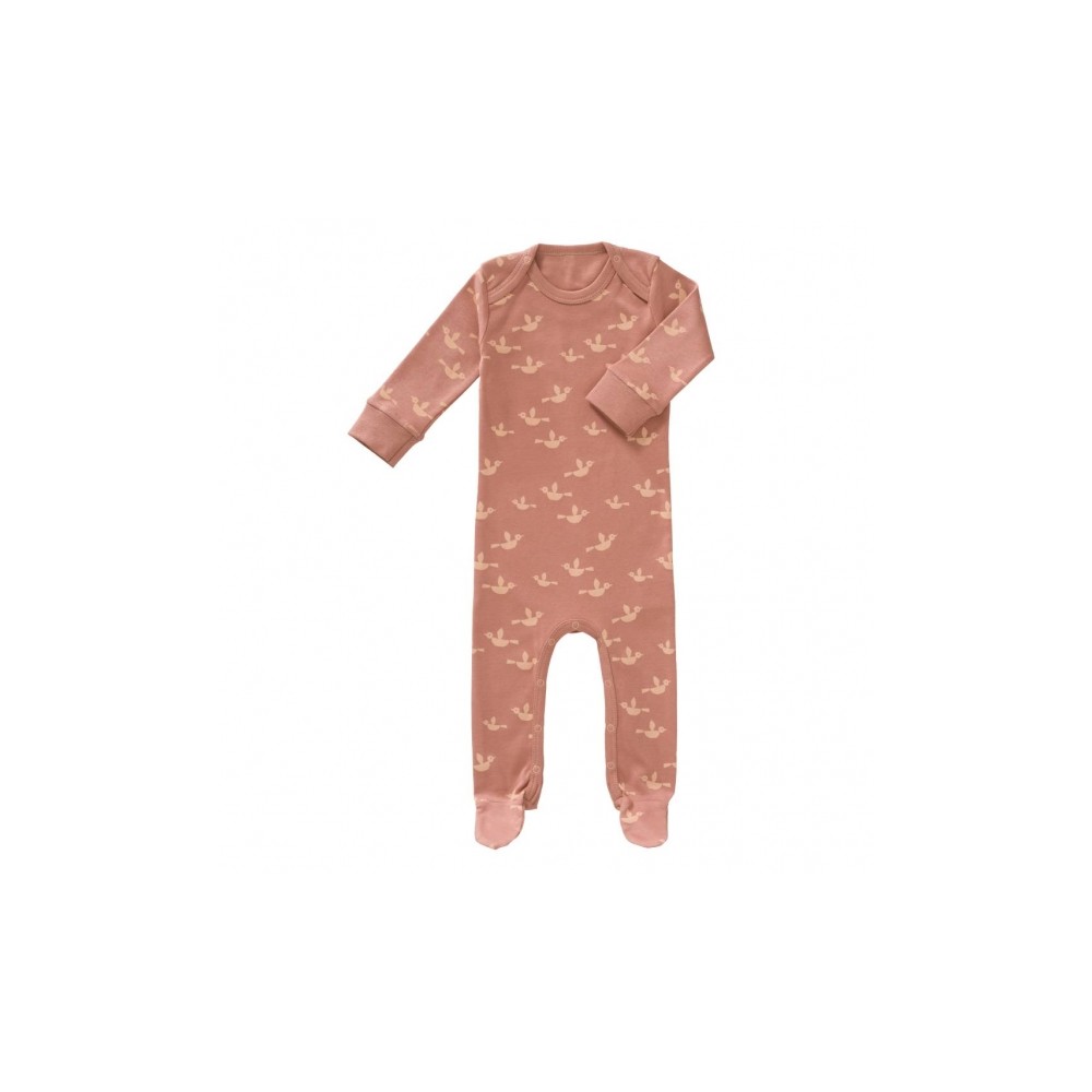 Fresk Babypyjama Bio-Baumwolle, mit Füsschen, Vögel