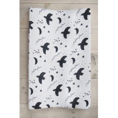 Wickelauflagenbezug, aus Musselin Bambus, 2-lagig, Nachtigall