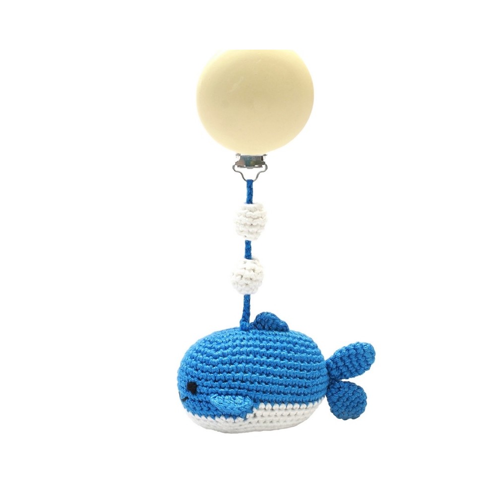 jouet de poussette Natalezoo, baleine bleue