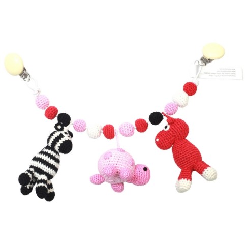 natureZOO Kinderwagenkette, Nilpferd-Schildkröte-Zebra