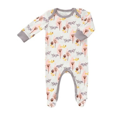 Fresk Babypyjama Bio-Baumwolle, mit Füsschen, Rosa Füchse