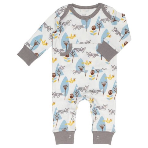 Fresk Babypyjama Bio-Baumwolle, Blaue Füchse