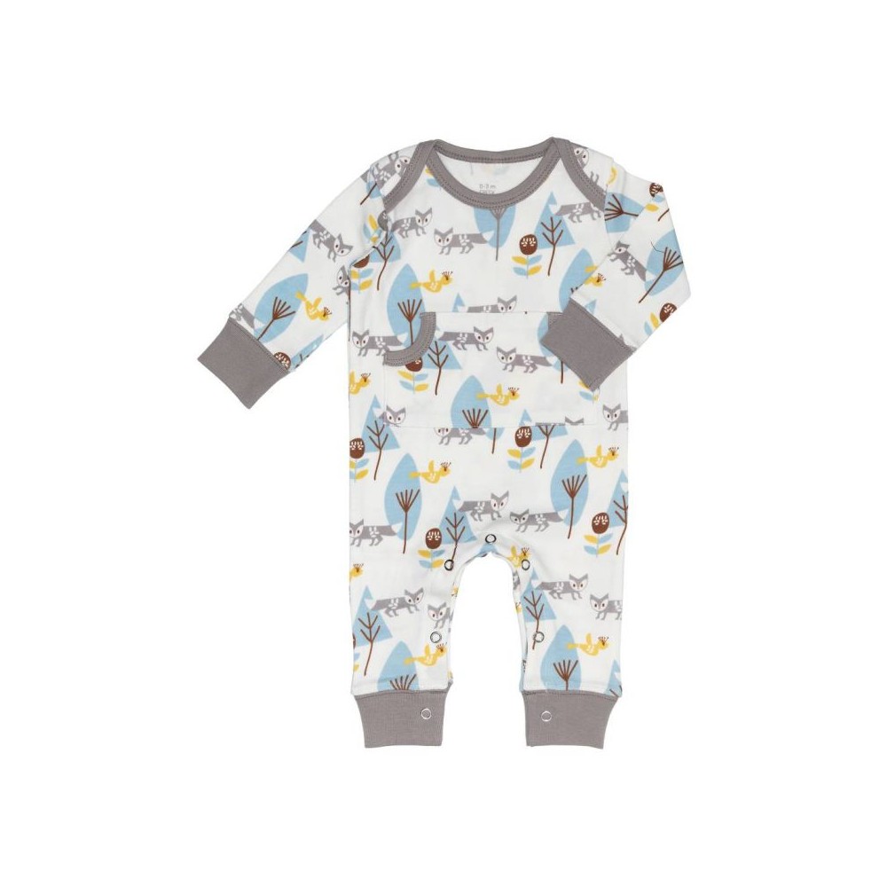 Fresk Babypyjama Bio-Baumwolle, Blaue Füchse