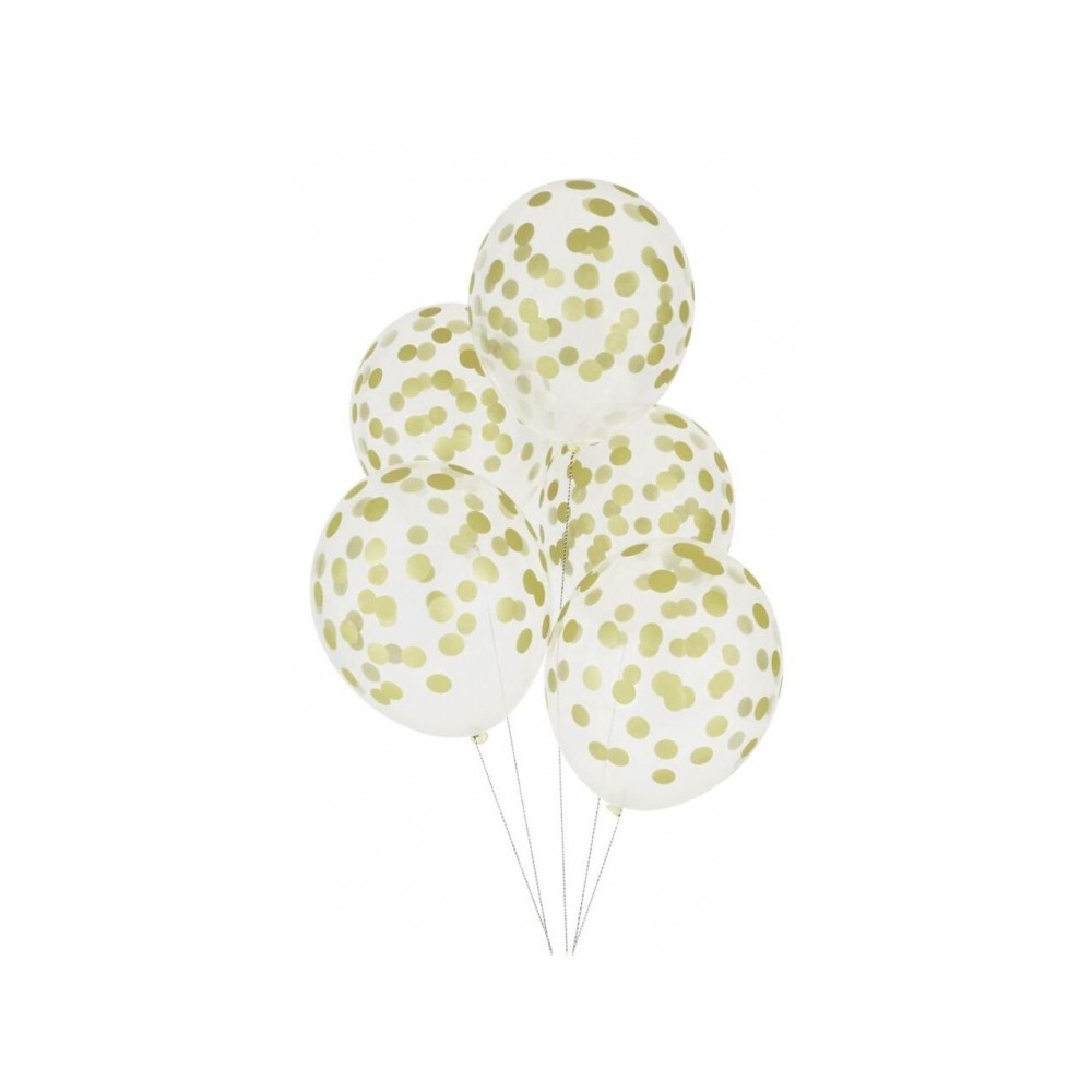 My Little Day Ballons en latex, 5 pcs. - confetti doré