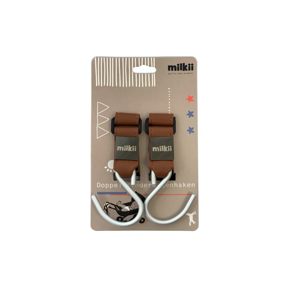 Doppel-Kinderwagenhaken, Braun