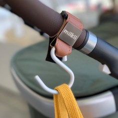 Doppel-Kinderwagenhaken, Braun