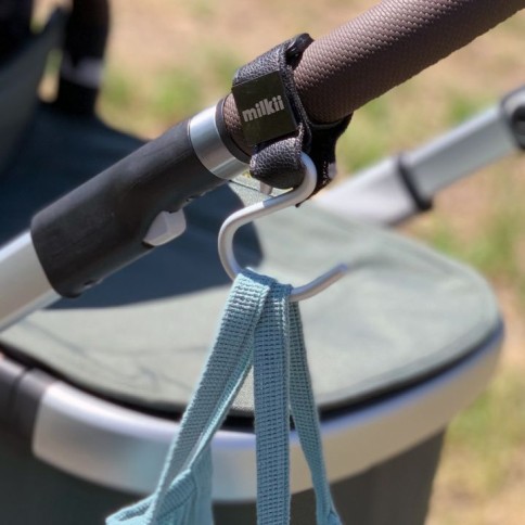 Doppel-Kinderwagenhaken, Braun