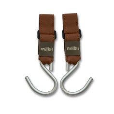 Doppel-Kinderwagenhaken, Braun