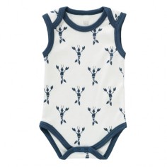 Fresk Babybody Bio-Baumwolle, ärmellos, Lobster Indigo