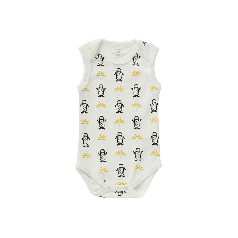 Fresk Babybody Bio-Baumwolle, ärmellos, Pinguin