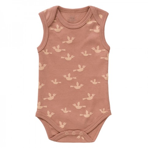 Fresk Babybody Bio-Baumwolle, ärmellos, Vögel